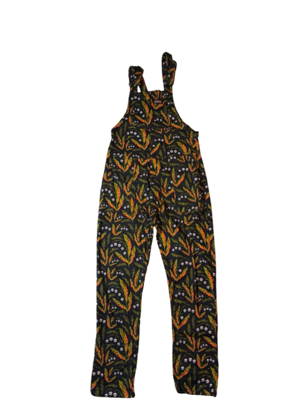 Run & Fly Clare Lewis Poison Plants Skull Print Stretch Dungarees 2XS Goth
